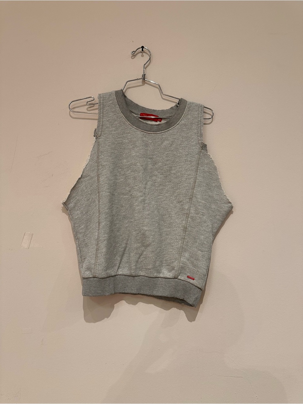 Sleeveless Gray Crewneck Sweatshirt Tank